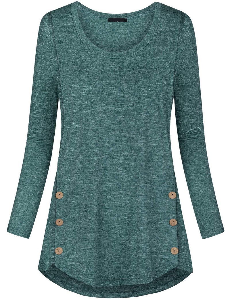 connche Quinee Maternity Tops for Women, Oversize Vintage Scoop Neck Long Sleeve Breastfeeding Shirt Mothers Functional Sweat Proof Nursing Pajamas Ladies Autumn Daily Wear Green M - Image 2